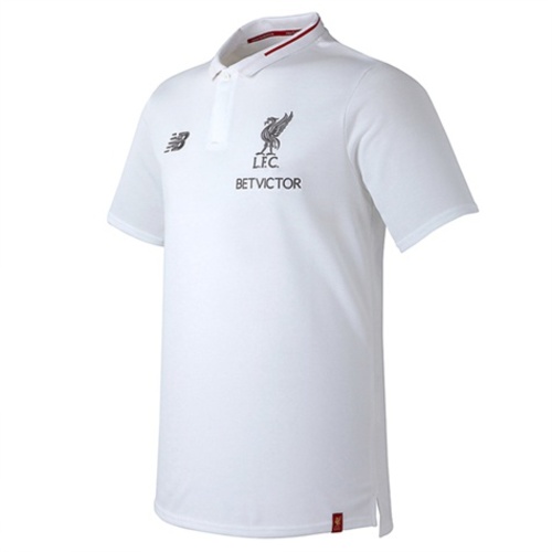 18-19  Liverpool Elite Leisure Essential Polo Shirt - White