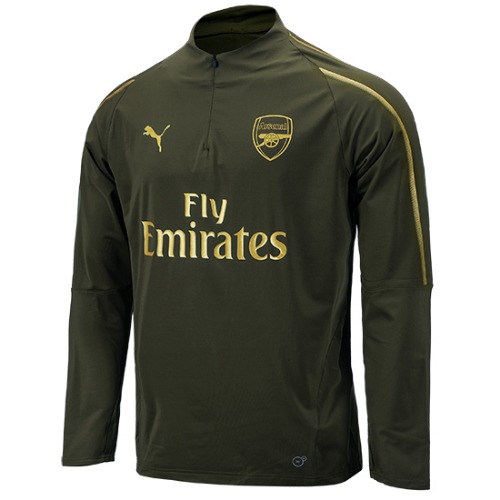 18-19 Arsenal 1/4 Zip Training Top - Forest Night