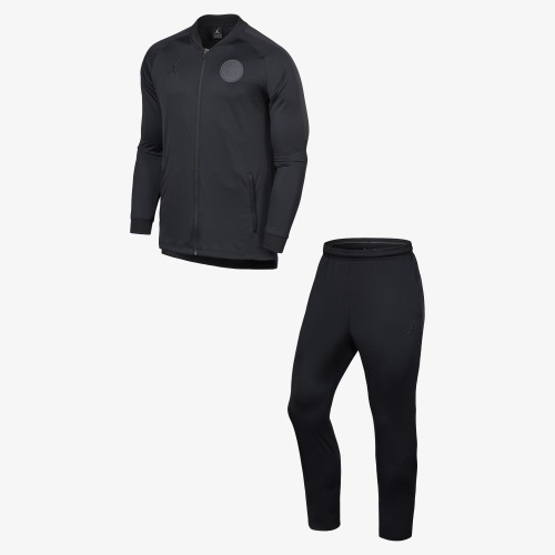 18-19 Paris Saint Germain(PSG) Dry-Fit Squard Track Suit - Black (JORDAN X)