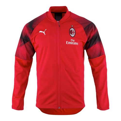 18-19 AC Milan Stadium Poly Jacket - Red