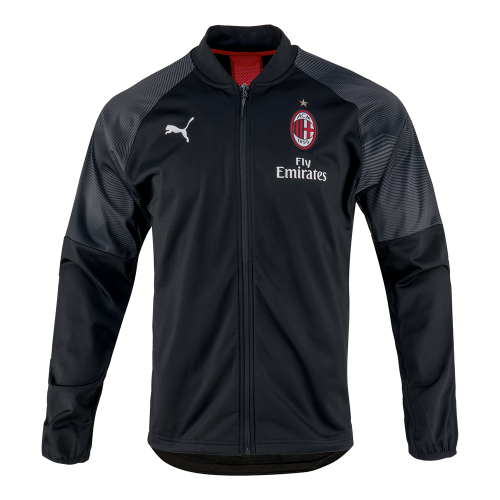 18-19 AC Milan Stadium Poly Jacket - Black