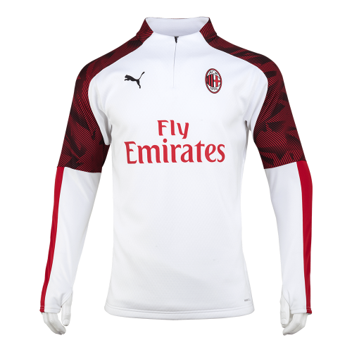 19-20 AC Milan Training Fleece Top - White