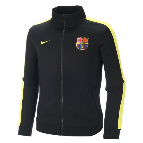 [Order] 13-14 Barcelona(FCB) Authentic N98 Boys  Jacket (Black/Vibrant Yellow) - KIDS