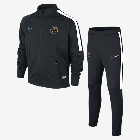 [해외][Order] 16-17 Paris Saint-Germain  Boys Dry Squad Track Suit (Black/Black/White) - KIDS