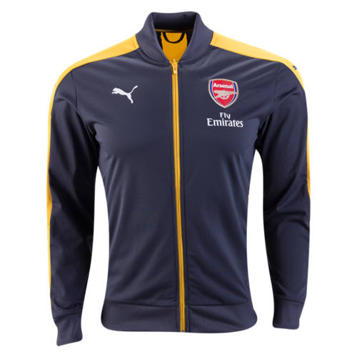 [해외][Order] 16-17 Arsenal Stadium Jacket With Sponsor - Ebony/Spectra Yellow