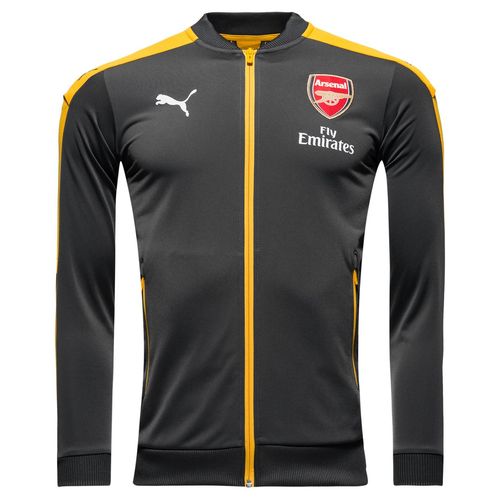 [해외][Order] 16-17 Arsenal Boys Stadium Jacket With Sponsor (Ebony/Spectra Yellow) - KIDS
