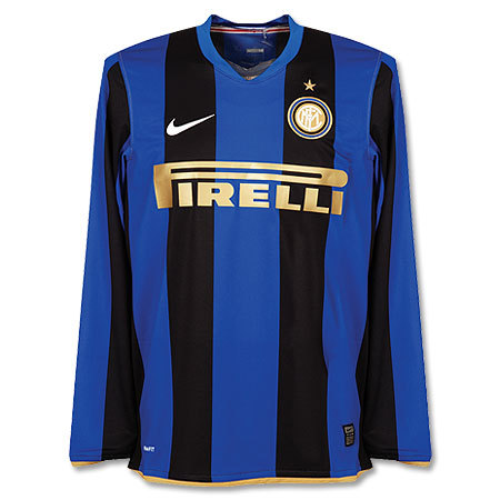 08-09 Inter Milan Home L/S(P2R Player Jersey) + 8.IBRAHIMOVIC (Size:L)