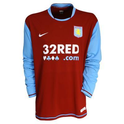 07-08 Aston Villa Home  L/S (Authentic /Player Issue)
