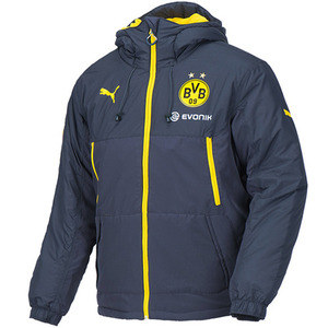 [Order] 14-15 Borussia Dortmund (BVB) Padded Bench Jacket - Ebony/Black/Cyber Yellow