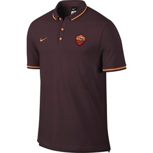 [해외][Order] 15-16 AS Roma Authentic League Polo Shirt - Mahogany