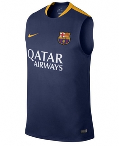 [해외][Order] 15-16 Barcelona Sleeveless Shirt - Navy