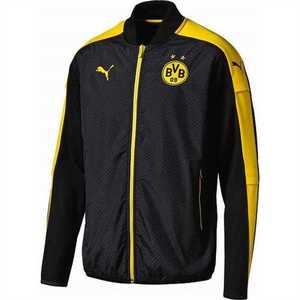 [해외][Order] 16-17  Borussia Dortmund(BVB) Cup Stadium Jacket - Black/Cyber Yellow