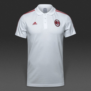 [해외][Order] 16-17 AC Milan 3 Stripe Polo - White