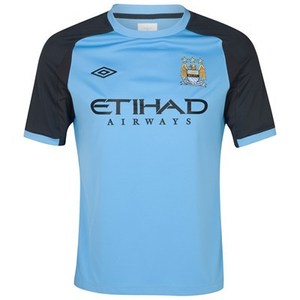 [Order] 12-13 Manchester City Boys Training Shirt(Vista Blue / Carbon) - KIDS