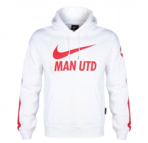 14-15 Manchester United Core Hooded Top - White (Size:M)