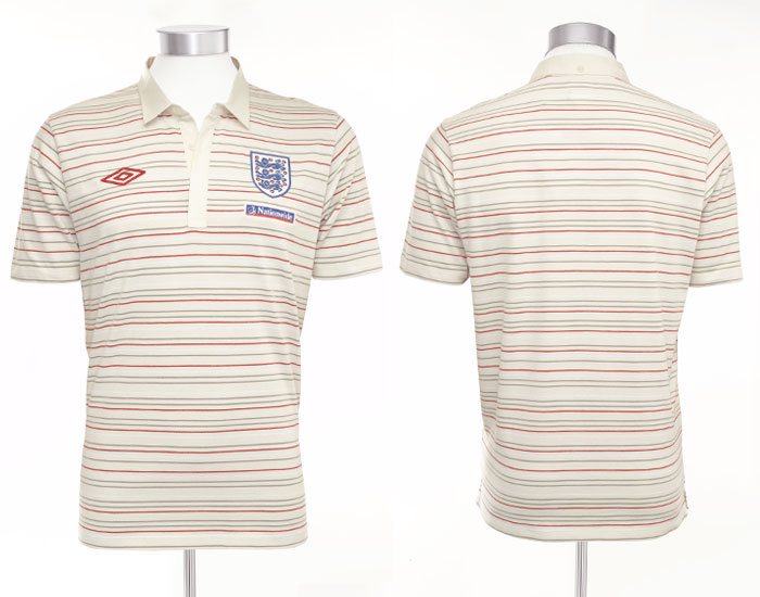 09-11 England After Match Stripe Polo Shirt