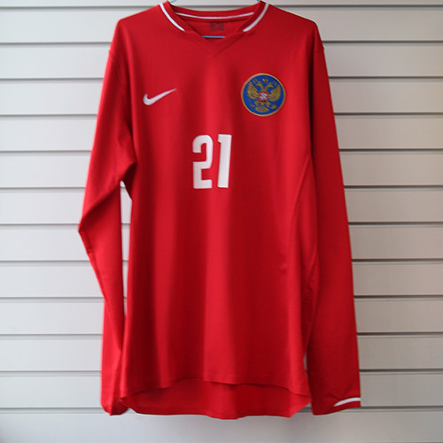 06-08 Russia Away Authentic Player Issue L/S + 21 ZHIRKOV (Size:L)