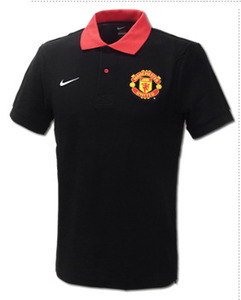 12-13 Manchester United Polo Shirts - Black