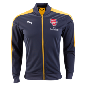 [해외][Order] 16-17 Arsenal Stadium Jacket With Sponsor - Ebony/Spectra Yellow
