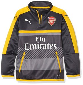 [해외][Order] 16-17 Arsenal Boys Training Top With Sponsor (Ebony/Spectra Yellow) - KIDS