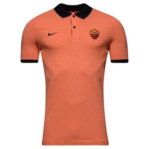 [해외][Order] 16-17 AS Roma SS Squad Polo Shirt - Peach Cream/Black