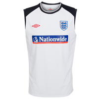 [Order] 09-11 England Home Training Jersey - Sleeveless - White/Galaxy