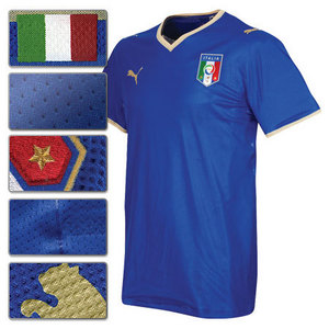 08-09 Italy Home Player Jersey (Authentic) + 7 DEL PIERO + EURO 2008 + RESPECT Patch (Size:M)