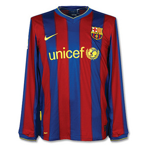 09-10 FC Barcelona Home L/S + 14 HENRY + 2009 Club World Chmapions Patch