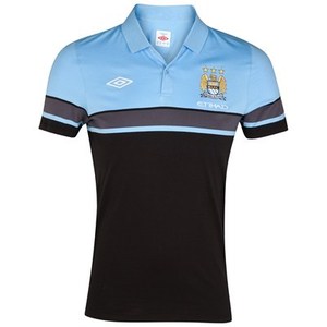 [Order] 12-13 Manchester City Cotton Polo - Black/Vista Blue/Carbon